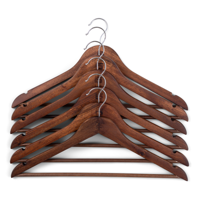 Kledinghangers hout - set van 6
