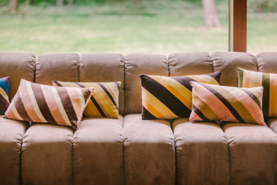 HKliving kussen Striped Velvet Sunkissed- 50x30 cm