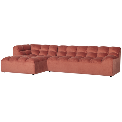 Allure chaise longue links geweven stof naturel melange