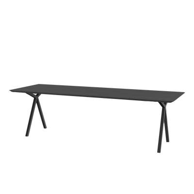 Studio HENK tafel Slim X-type Rechthoekig - zwart frame, zwarte beits