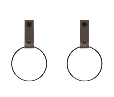 Leren handdoekring maat S (ring zwart)