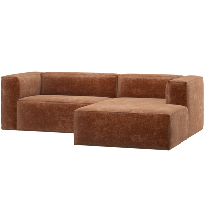 Bean chaise longue bank rechts chenille velvet taupe
