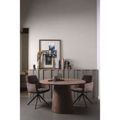 Maan eettafel rond mdf donkerbruin o120 cm