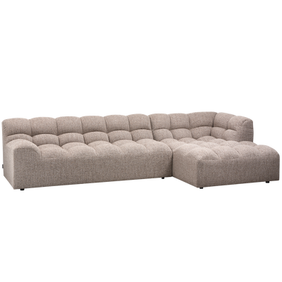 Allure chaise longue rechts geweven stof naturel melange