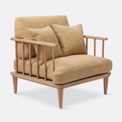 Fauteuil Woody linnen bruin
