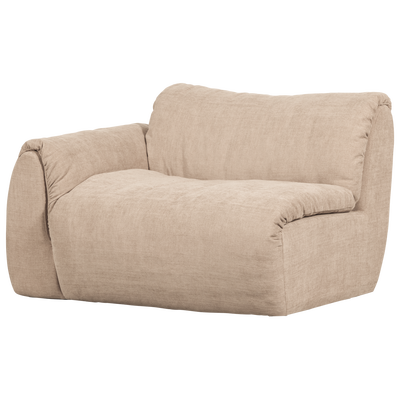 Baggy 1-zits element met arm links geweven chenille oudroze