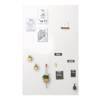 Magneetwand beschrijfbaar whiteboard Wit glossy 60x100 cm (4 stuks)