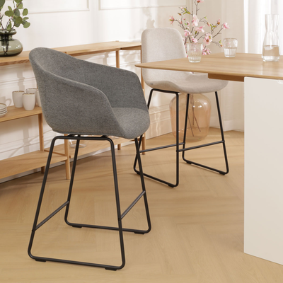 Barkruk Nino-Otis gestoffeerd met zwart onderstel (zithoogte 65 cm)