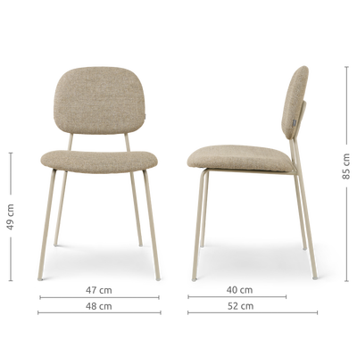 Eetkamerstoel Jasmijn - grijsbeige onderstel