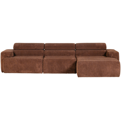 Novi chaise longue bank rechts donkerbruin melange