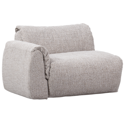 Baggy 1-zits element met arm links geweven chenille oudroze