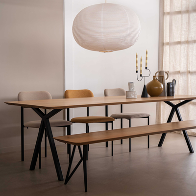 Studio HENK tafel Slim X-type Rechthoekig, zwart frame - Smart Collectie
