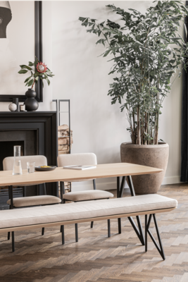 Studio HENK tafel Butterfly Rechthoekig - zwart frame, gerookte beits