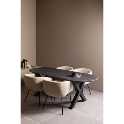 Leon eetkamerstoel boucle naturel melange