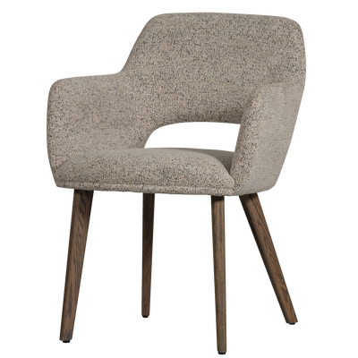 Murat eetkamerstoel taupe met houten poot naturel