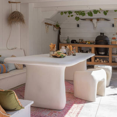 Loggia tuintafel 240x100 cm vezelversterkte polymeer naturel