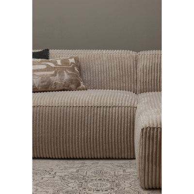 Bean chaise longue bank rechts chenille velvet taupe