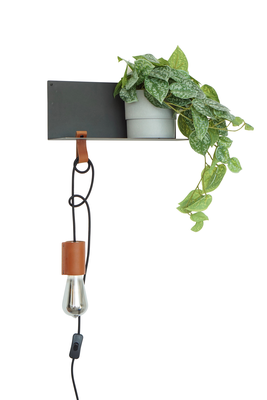 Stalen wandlamp-plankje