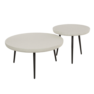 Salontafel Steengoed rond-set van 2