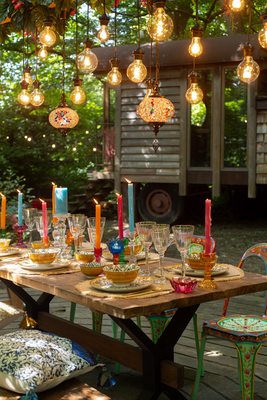 Eettafel verouderd hout bruin