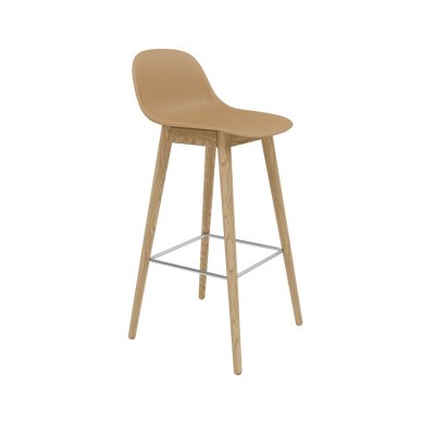 Muuto barkruk met rugleuning Fiber Bar Stool Wood Base