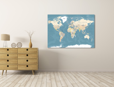 Canvas schilderij Wereldkaart