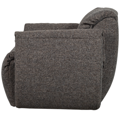 Baggy draaifauteuil geweven stof warmgrijs melange