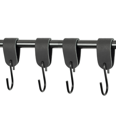 Leren S-haak hangers (set van 4)