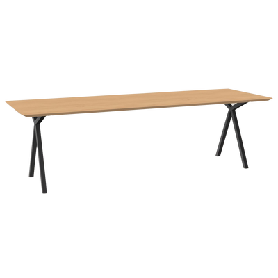 Studio HENK tafel Slim X-type Rechthoekig - zwart frame, hardwax light 3041