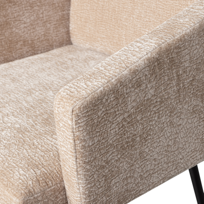 Mount eetkamerstoel met armleuning 3d chenille middenbruin