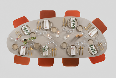 Studio HENK tafel Butterfly Blob - wit frame, HPL Fenix bianco kos