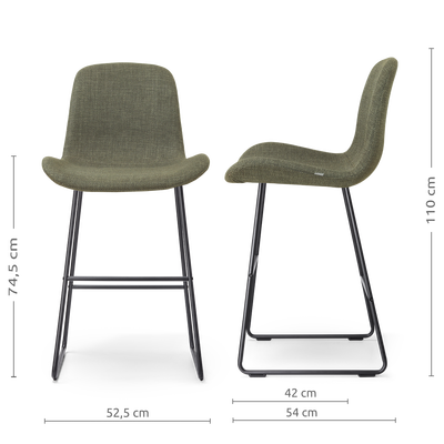 Barkruk Nino-Fé stof zwart onderstel