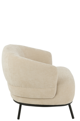 Loungestoel Mars populierenhout/schuim Beige 