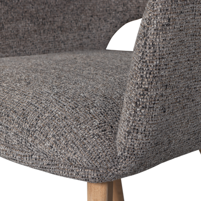 Murat eetkamerstoel taupe met houten poot naturel