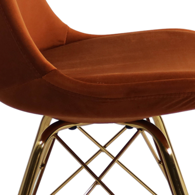 Kuipstoel Velvet goud frame