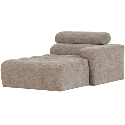 Novi chaise longue element arm rechts boucle karamelbruin