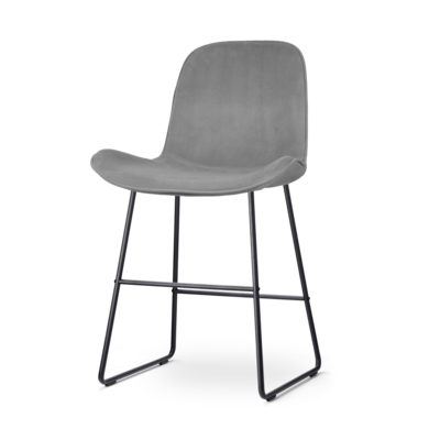 Barkruk Nino-Fé velvet met zwart onderstel (zithoogte 65 cm)