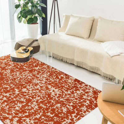 Eigentijds Cloud vloerkleed met interlaced patroon in rood en ivoor