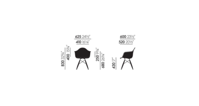 Vitra stoel Eames DAW donker esdoorn onderstel