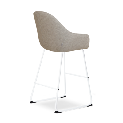 Barkruk Nino-Mae met armleuningen - wit onderstel 75 cm