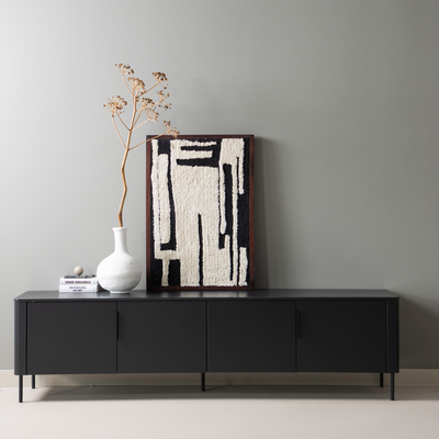 Gunnar tv meubel 200 cm grenen matzwart [fsc]