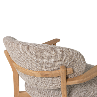 Udar fauteuil naturel met houten frame naturel