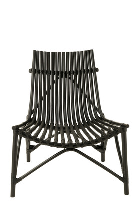 Zwarte loungestoel rotan j-line