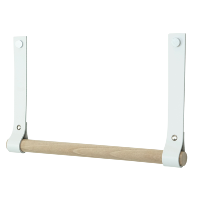 Leren keukenrolhouder (roldrager: rondhout)