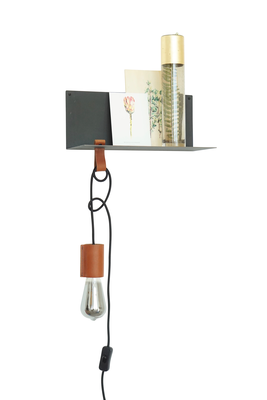 Stalen wandlamp-plankje