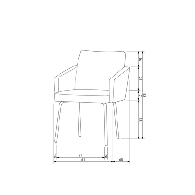 Mount eetkamerstoel met armleuning 3d chenille middenbruin