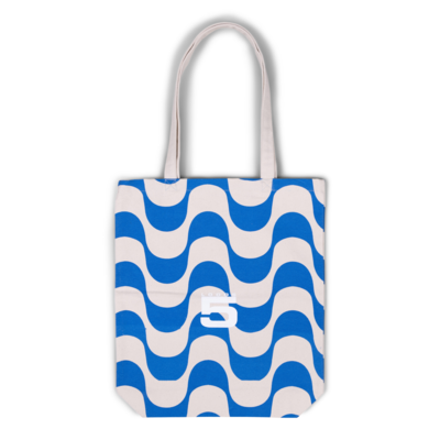 Canvas tas small - blue wave