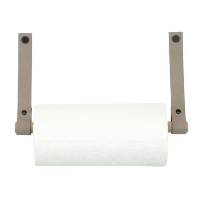 Leren keukenrolhouder (roldrager: rondhout)