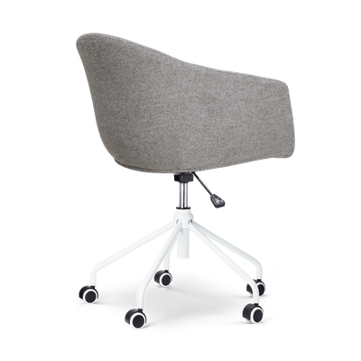 Nout-Otis bureaustoel wit onderstel - Gestoffeerde zitting met armleuningen