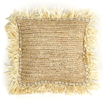 Kussen Persegi zeegras en raffia